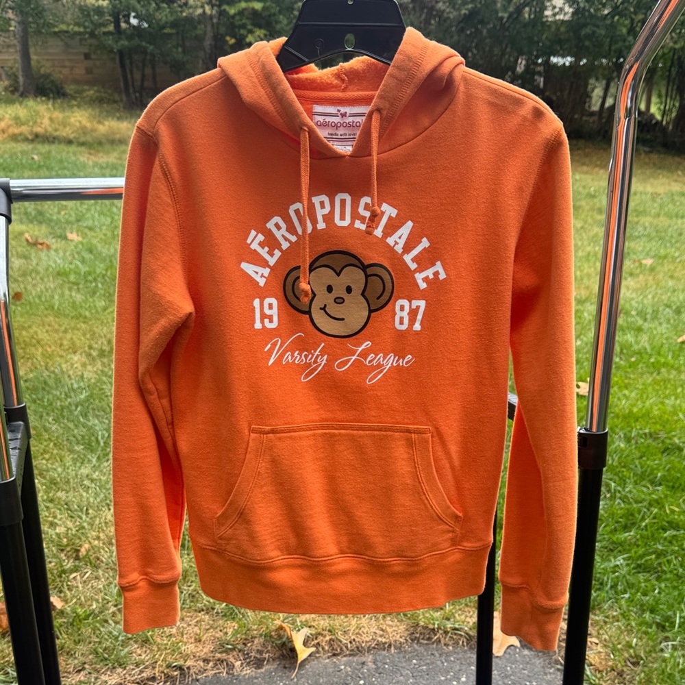 Aeropostale Varsity League Orange Hoodie